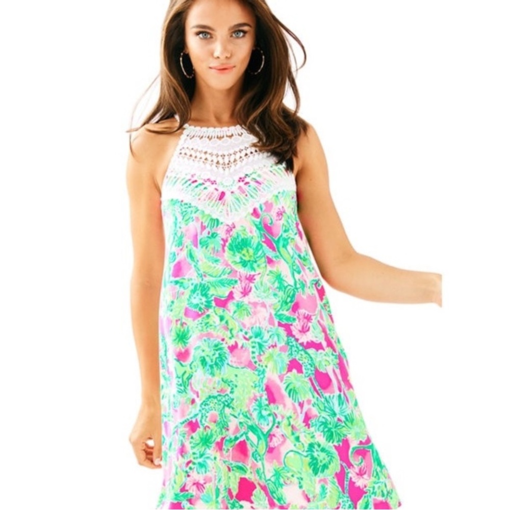 NWT Lilly Pulitzer Pearl Soft Shift in Raz Berry Catty Shack Sz 8